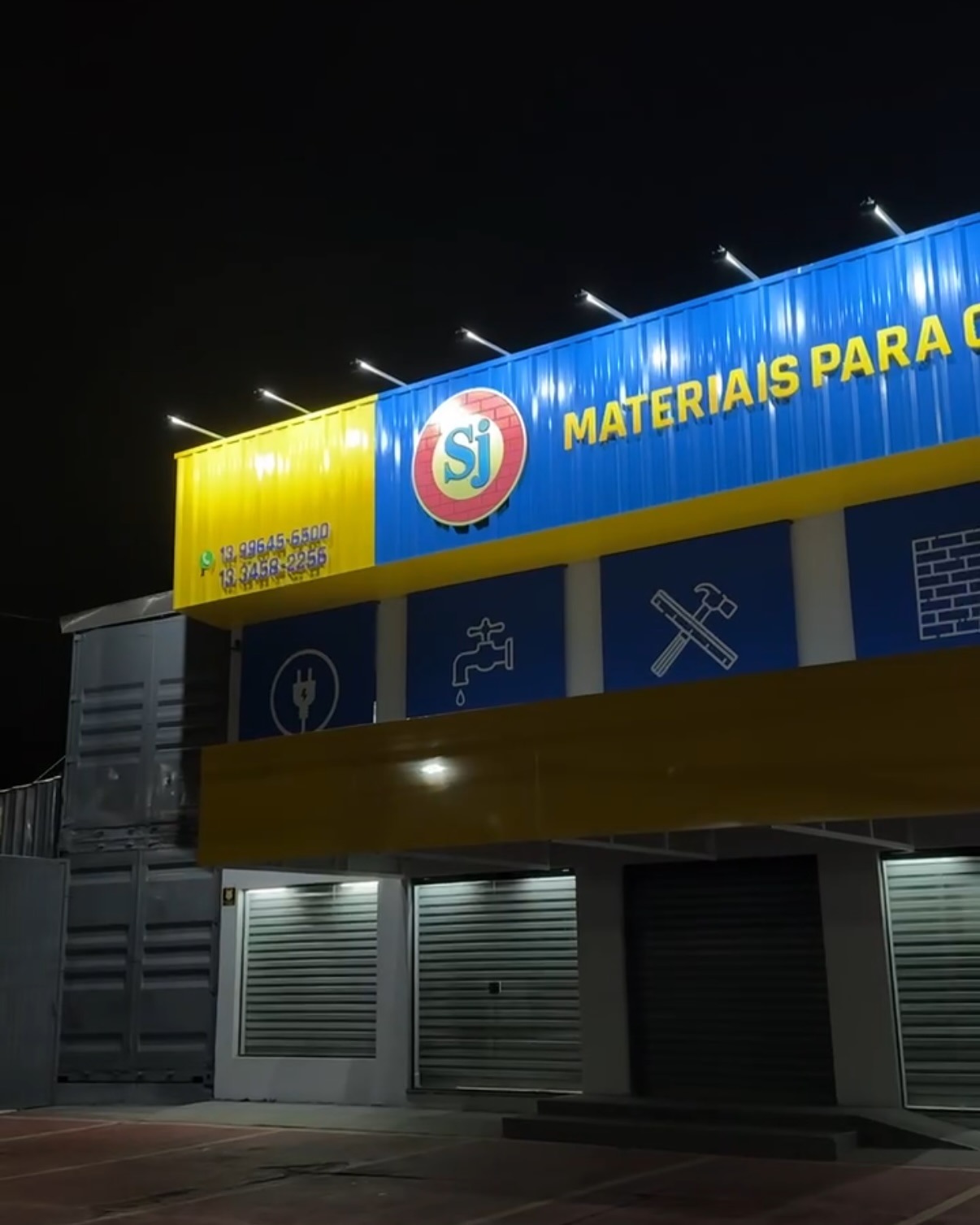 Fachada da loja SJ Materiais Para Construção