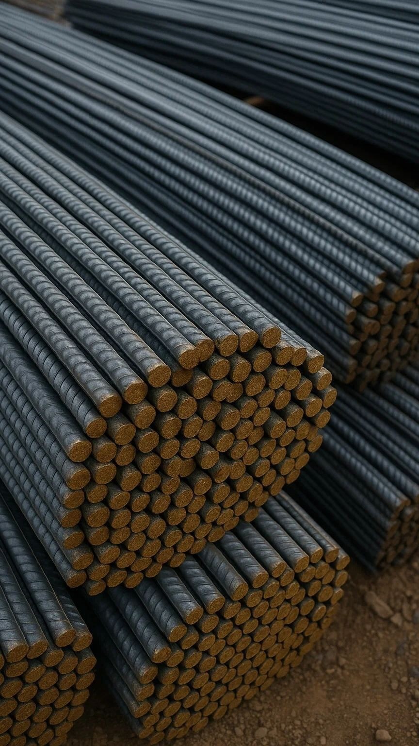 Barras de ferro para construção
